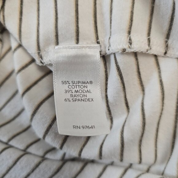 J. Jill Top Womens XS Olive Green White Striped Sleeveless Split Back Summer - Picture 6 of 9